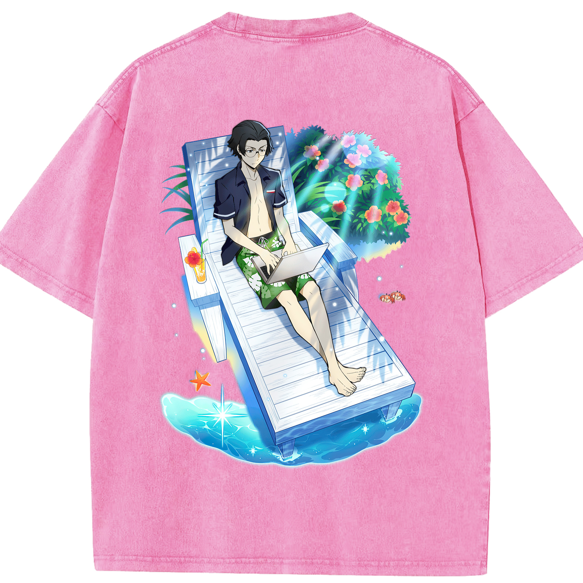 （画像用） 文豪ストレイドッグス Bungo Stray Dogs 綿100% ヴィンテージ風 半袖Tシャツ（背面プリント）